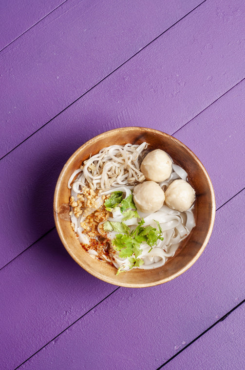 Pork Meatball Noodles Sen Lek Thai Noodle